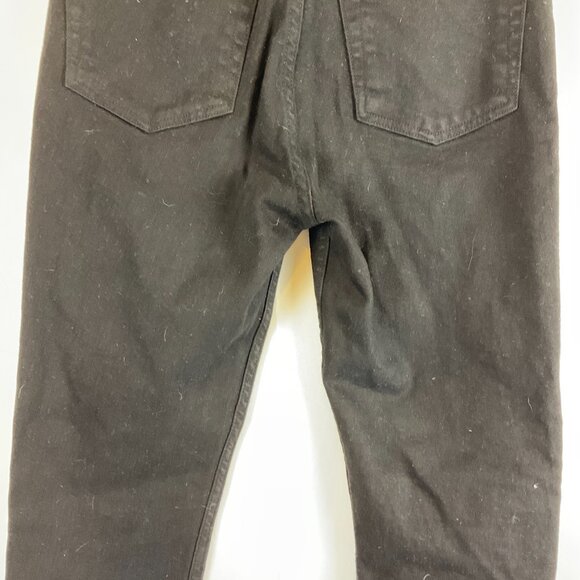 RE/DONE Jeans 28 High Rise Ankle Crop Black Button Fly - Picture 8 of 10